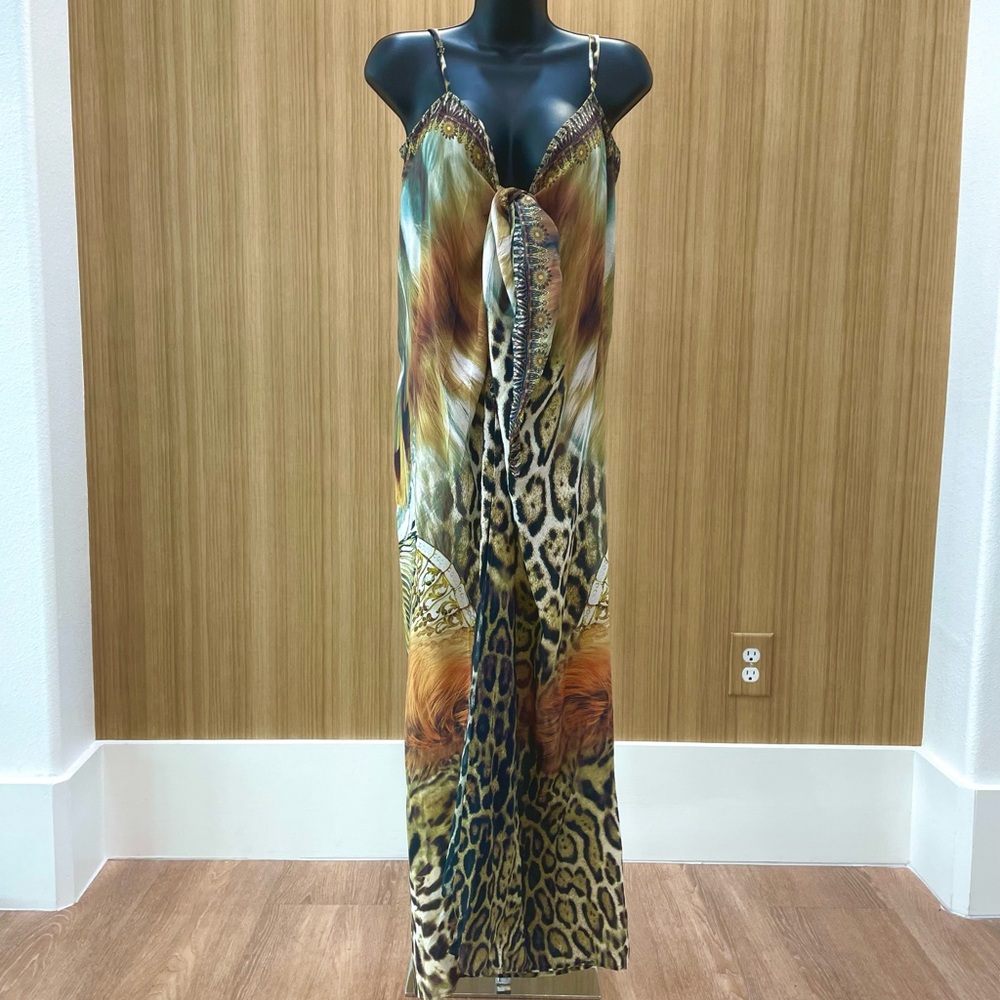 Camilla Leopard Print Cover Up Sarong Dress